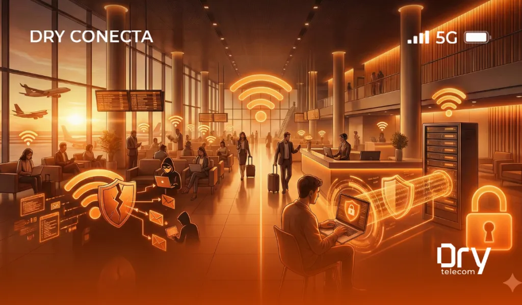 Wi-Fi Público em Aeroportos e Hotéis: Os Perigos Invisíveis e Como Navegar com Segurança usando uma VPN